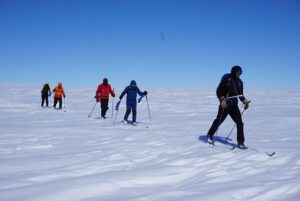 People cross country skiing in Greenland