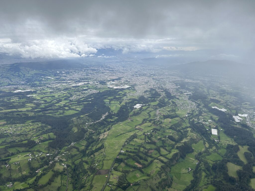 The view of Quito from the airplane