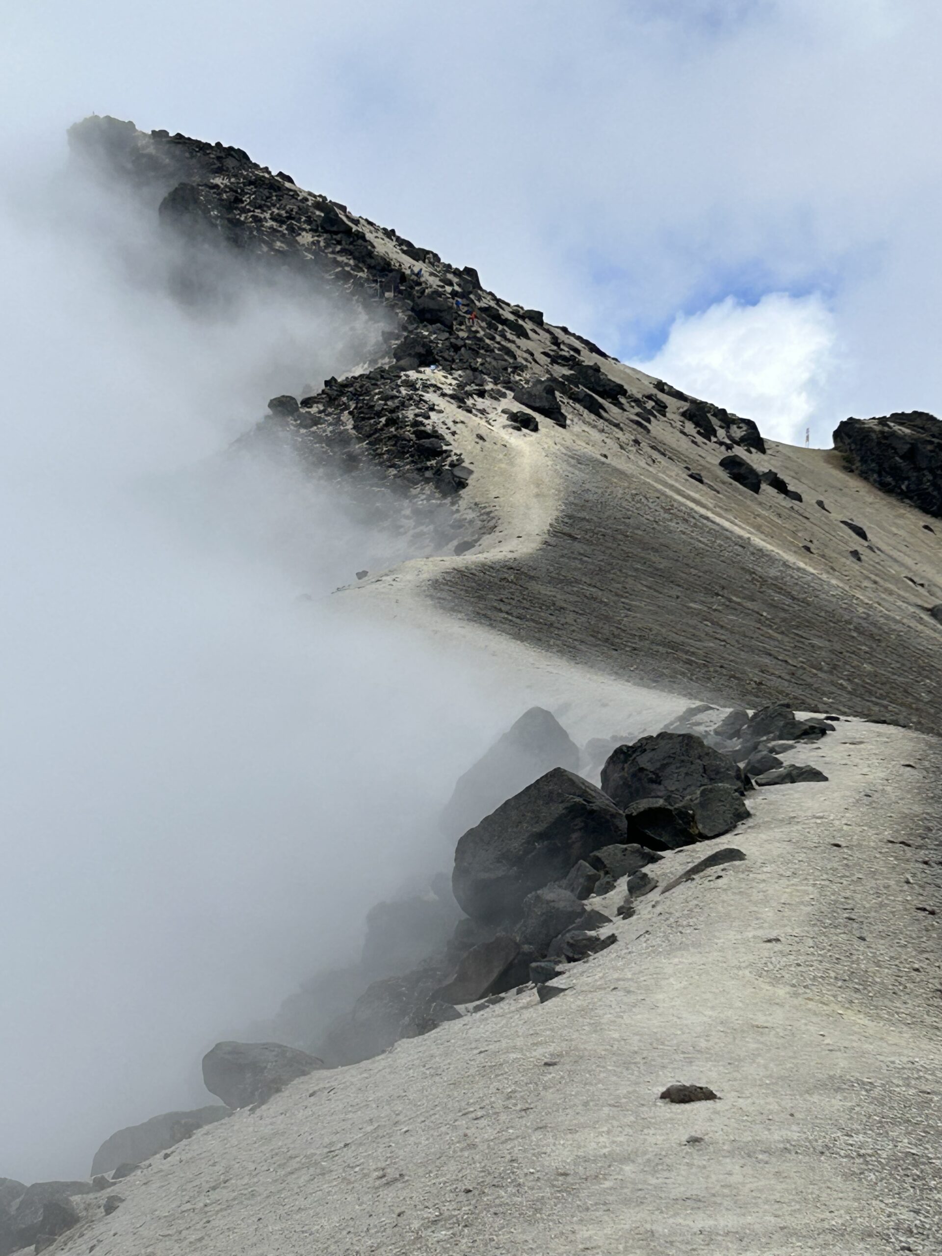 View of mist over Guagua Pichincha