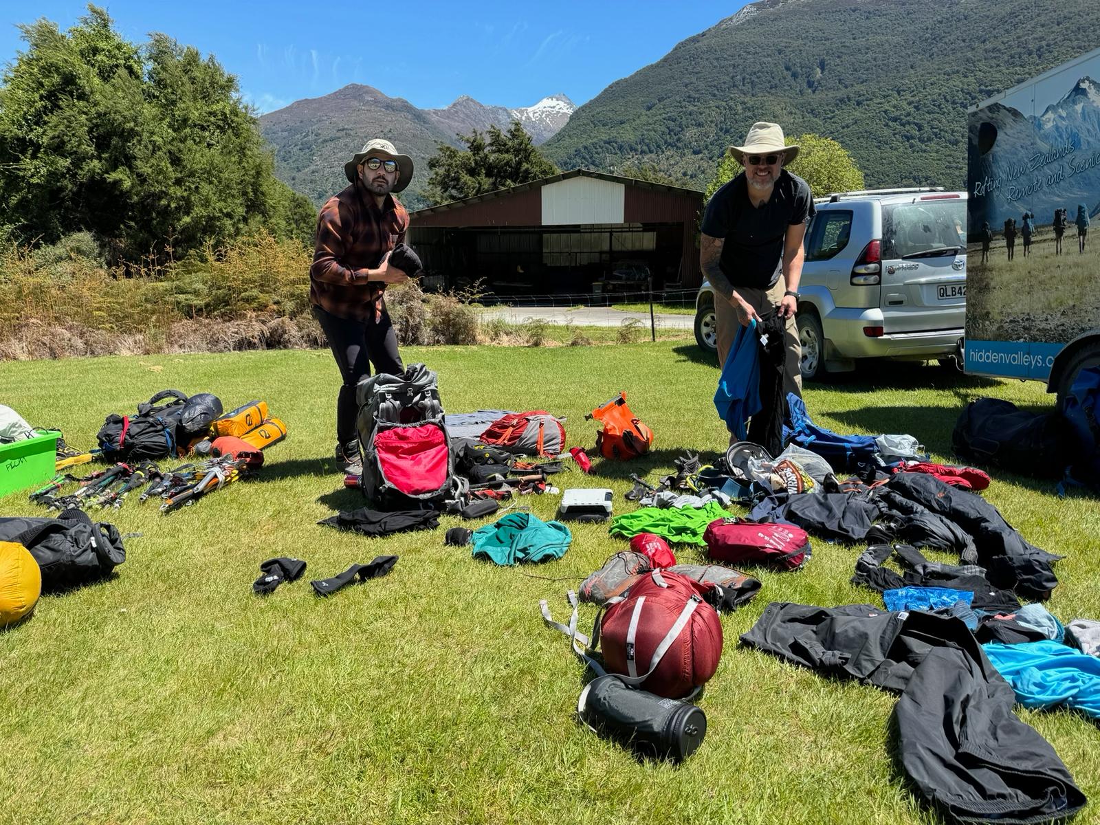 The teams gear all laid out